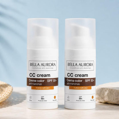 Mandara CC Cream Antimanchas SPF 50+ — Pack Dúo