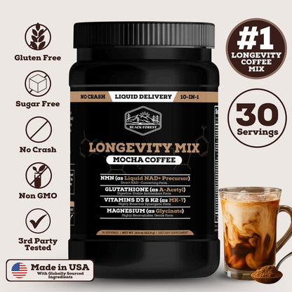 Mandara Longevity Mix — Café Mocha con NMN y Glutatión